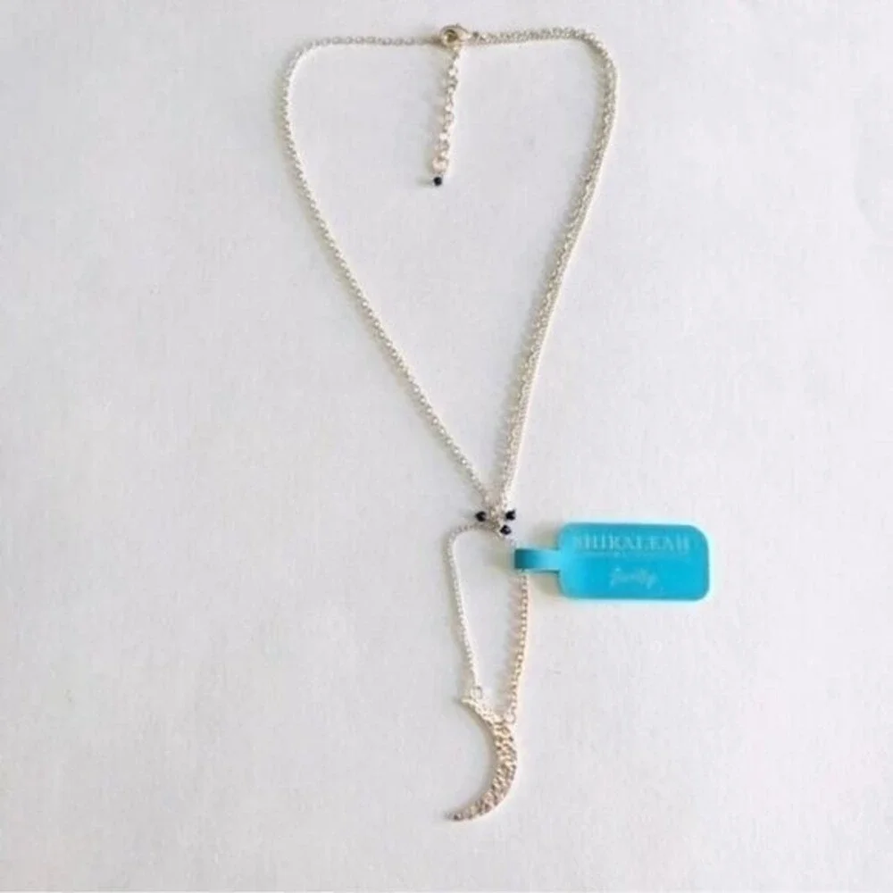 NWT SHIRALEAH Moon Lariat Necklace ANTHROPOLOGIE Celestial‎